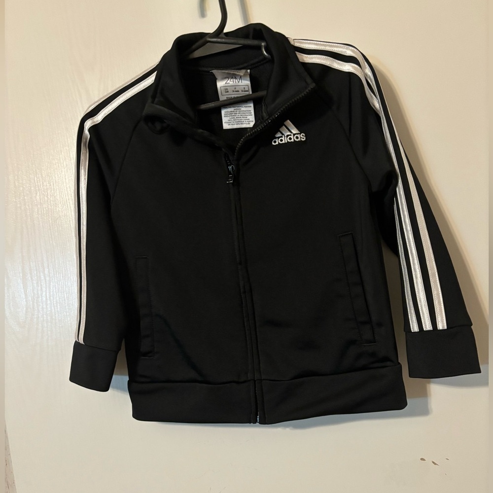 Adidas Black Jacket with White Accents